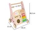 Push toy for children wooden walker with abacus pink 16