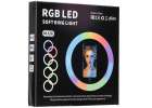 RGB LED selfie ring light on tripod 12
