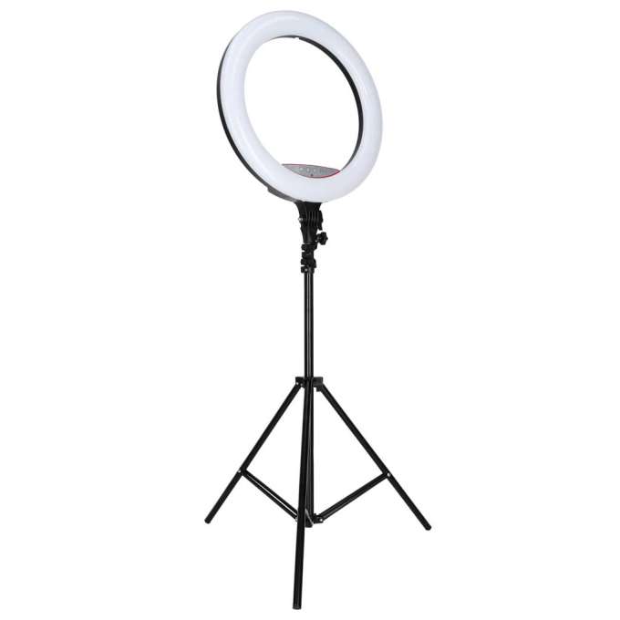 RGB LED selfie ring light on tripod 3 handles