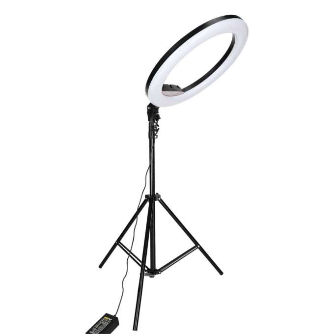 RGB LED selfie ring light on tripod 3 handles