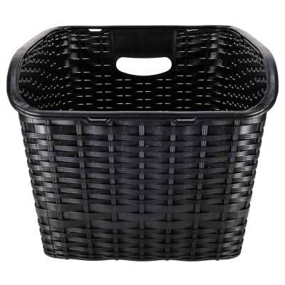 Rattan rear rack bicycle basket with reflector