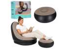 Recliner chair with footrest inflatable sofa pouf pump 2-in-1 set 1