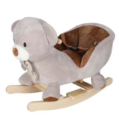 Rocking teddy bear plush rocker with soft seat