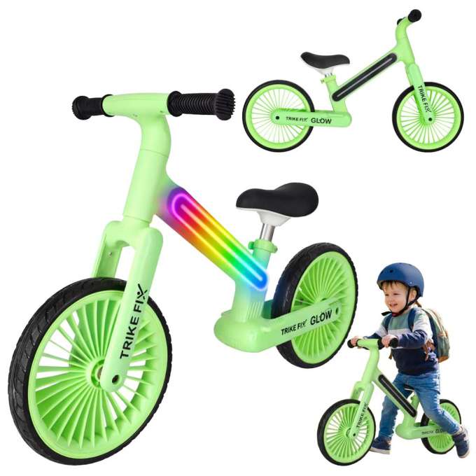 Rowerek biegowy Trike Fix Glow LED neon zielony