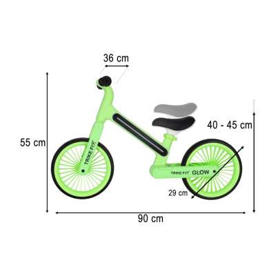 Rowerek biegowy Trike Fix Glow LED neon zielony