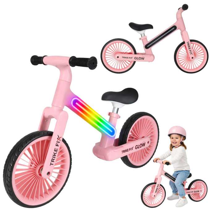 Rowerek biegowy Trike Fix Glow LED różowy