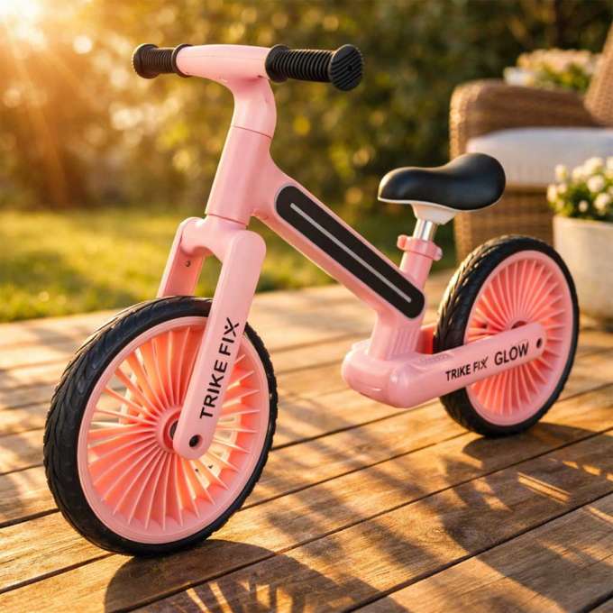 Rowerek biegowy Trike Fix Glow LED różowy