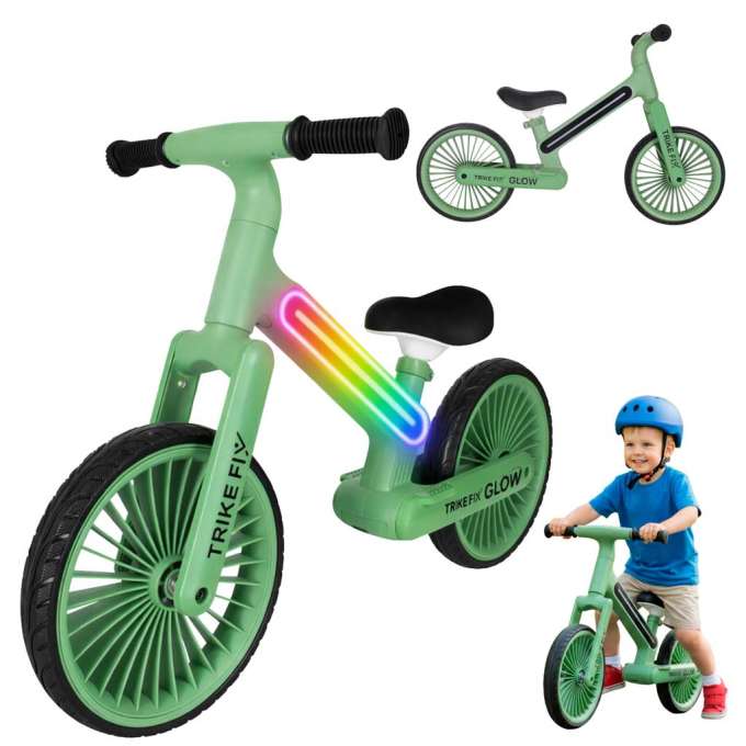 Rowerek biegowy Trike Fix Glow LED zielony
