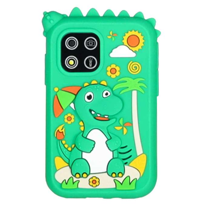 Smartphone for kids with camera 8GB memory card green dinosaur
