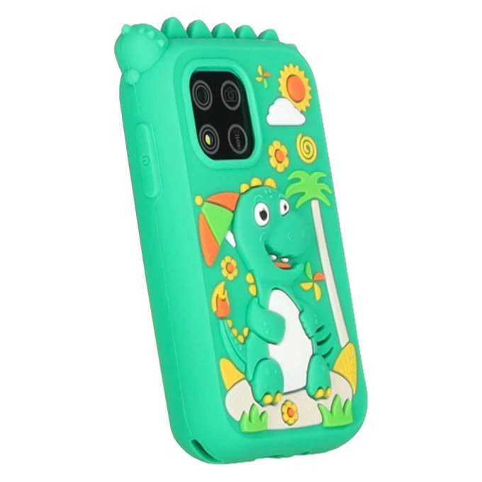 Smartphone for kids with camera 8GB memory card green dinosaur
