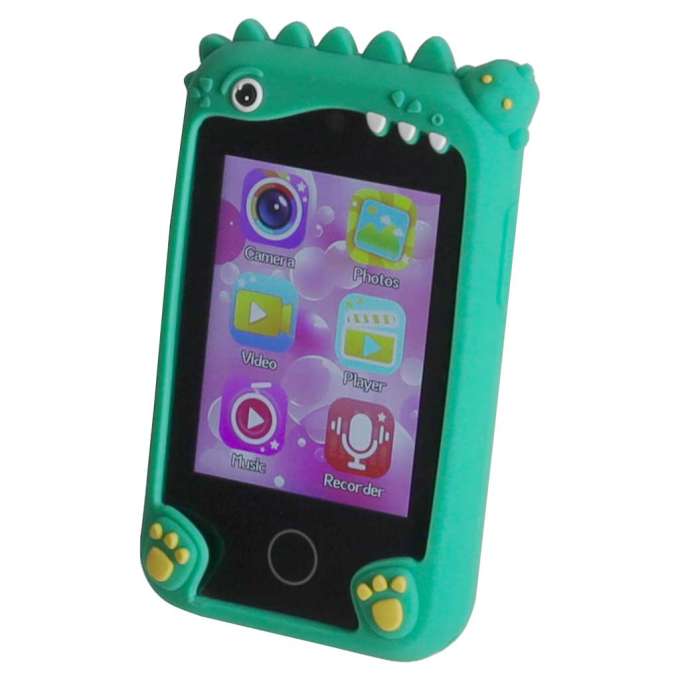 Smartphone for kids with camera 8GB memory card green dinosaur