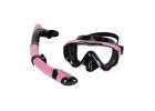 Snorkel mask goggles snorkel tube set pink and black 2