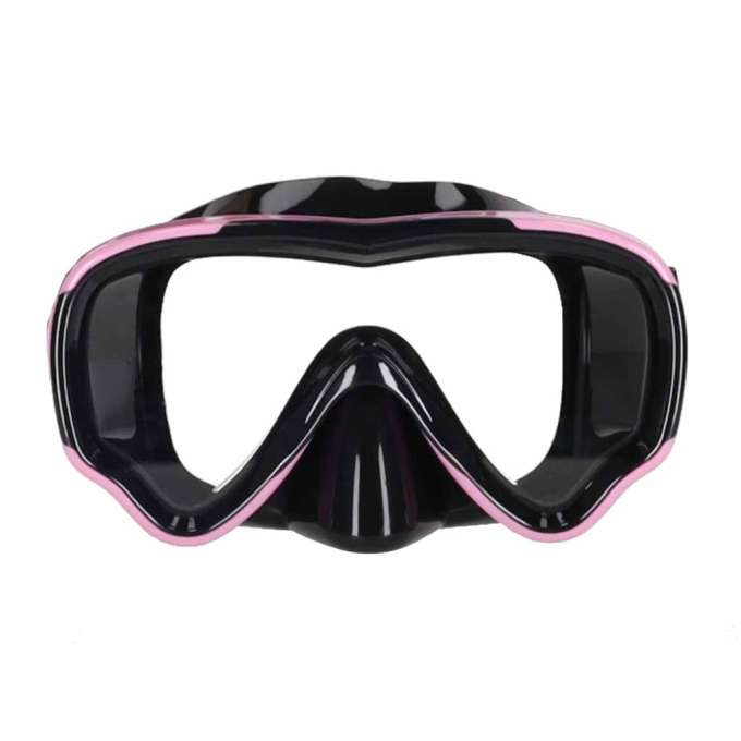 Snorkel mask goggles snorkel tube set pink and black