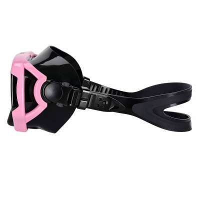 Snorkel mask goggles snorkel tube set pink and black