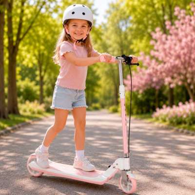 TRIKE FIX children's scooter two-wheel LED folding double brakes pink