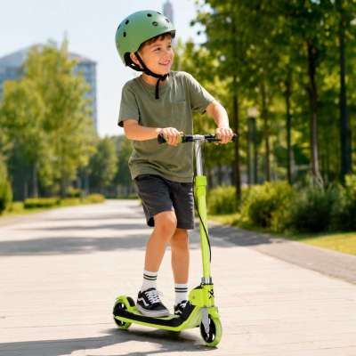 TRIKE FIX kids scooter two-wheel LED folding double brakes neon green