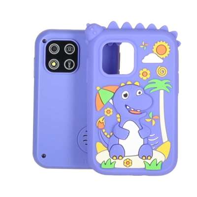 Telefon smartfon dla dzieci aparat kamera karta 8GB niebieski dinozaur
