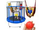 Trampoline for children garden ball net basketball 155cm blue 1