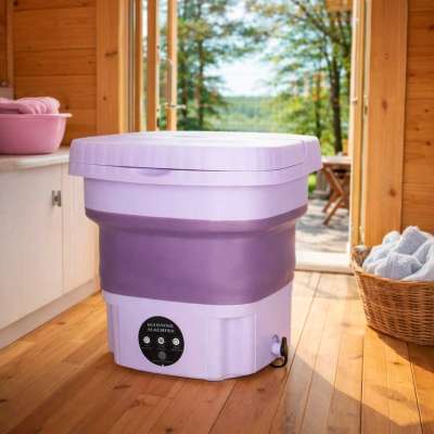 Travel automatic washing machine mini portable folding 8l purple