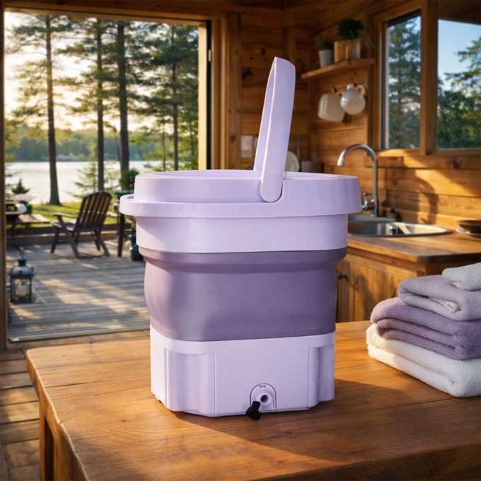 Travel automatic washing machine mini portable folding 8l purple