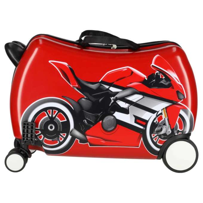 Travel suitcase for children on wheels hand luggage motorbike