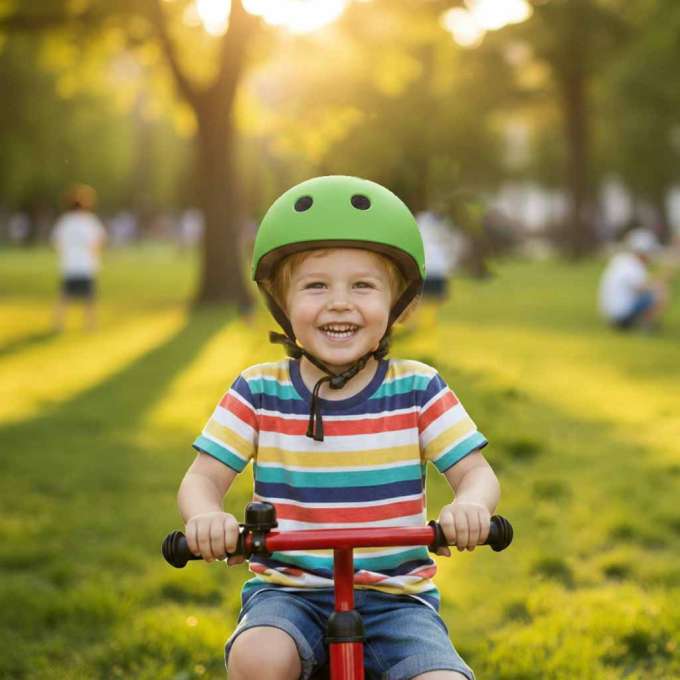 Trike Fix children's bike helmet adjustable LED M 55-58cm dark green