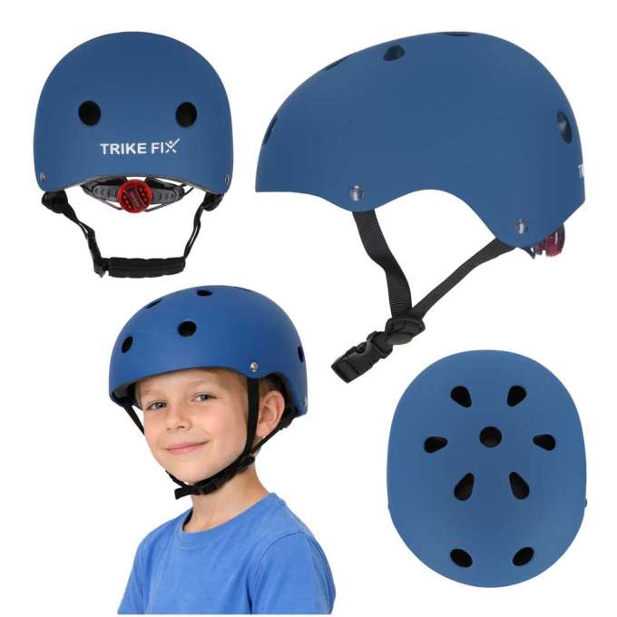 Trike Fix children's bike helmet adjustable LED S 48-54cm navy blue