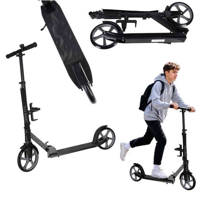 Trike Fix city scooter foldable 200mm wheels black