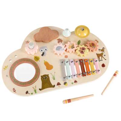 Wooden educational table music board dulcimer cymbals plates