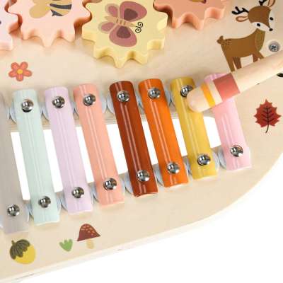 Wooden educational table music board dulcimer cymbals plates