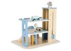 Wooden garage car parking double-decker gas station 6