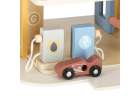Wooden garage car parking double-decker gas station 10