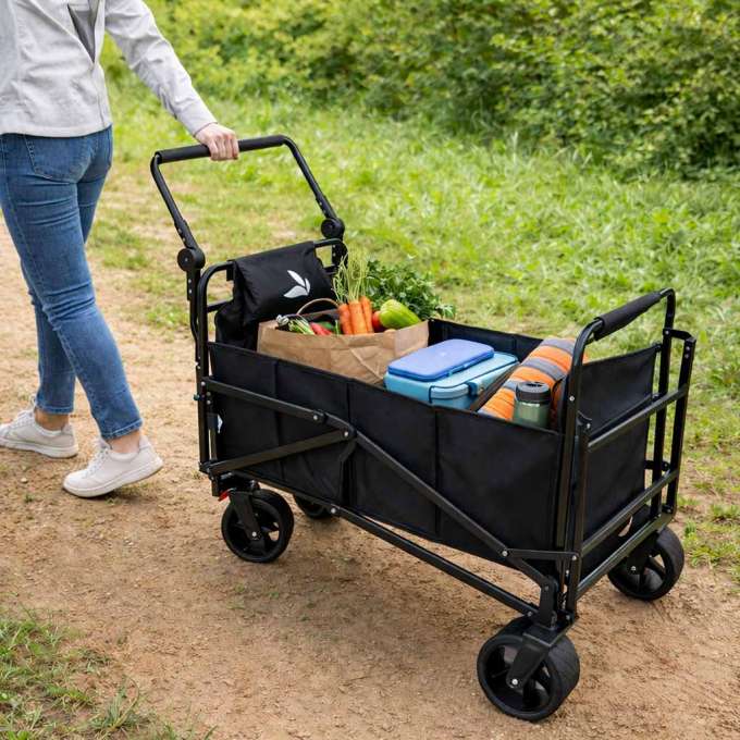 Wózek transportowy LUARO składany łóżko polowe 2w1