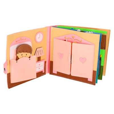 3D Felt Sensory Educational Activity Book with Moving Parts A House