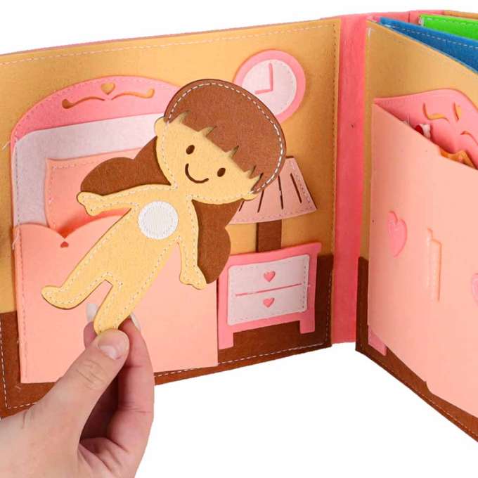 3D Felt Sensory Educational Activity Book with Moving Parts A House