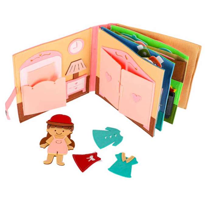 3D Felt Sensory Educational Activity Book with Moving Parts A House