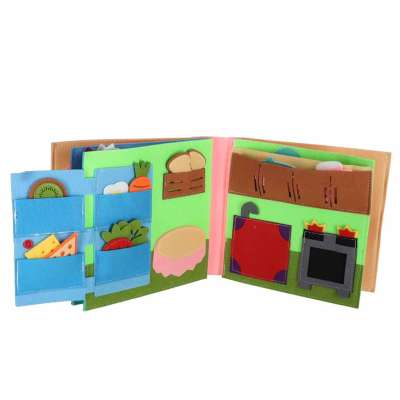 3D Felt Sensory Educational Activity Book with Moving Parts A House
