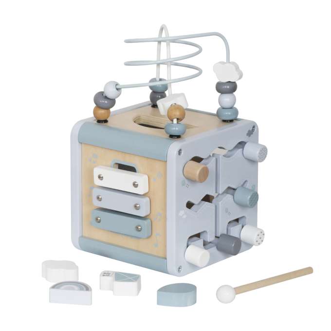 5-in-1 Wooden Educational Manipulative Motor Skills Cube Blue