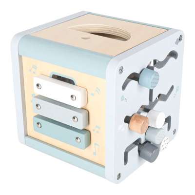 5-in-1 Wooden Educational Manipulative Motor Skills Cube Blue