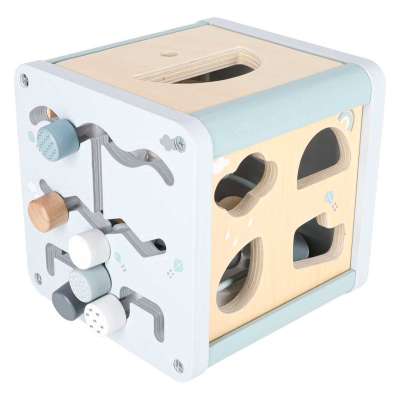 5-in-1 Wooden Educational Manipulative Motor Skills Cube Blue