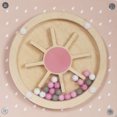 5-in-1 Wooden Educational Manipulative Motor Skills Cube pink