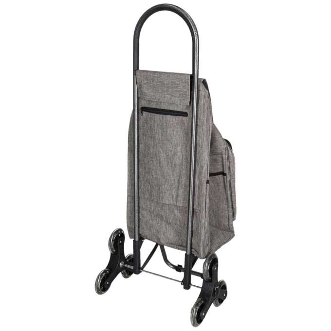 6-Wheel Shopping Trolley with Insulated Pocket 95 cm Gray