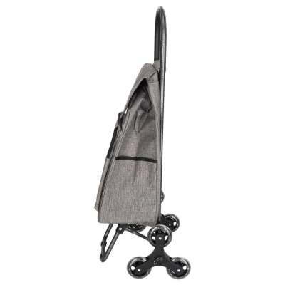 6-Wheel Shopping Trolley with Insulated Pocket 95 cm Gray