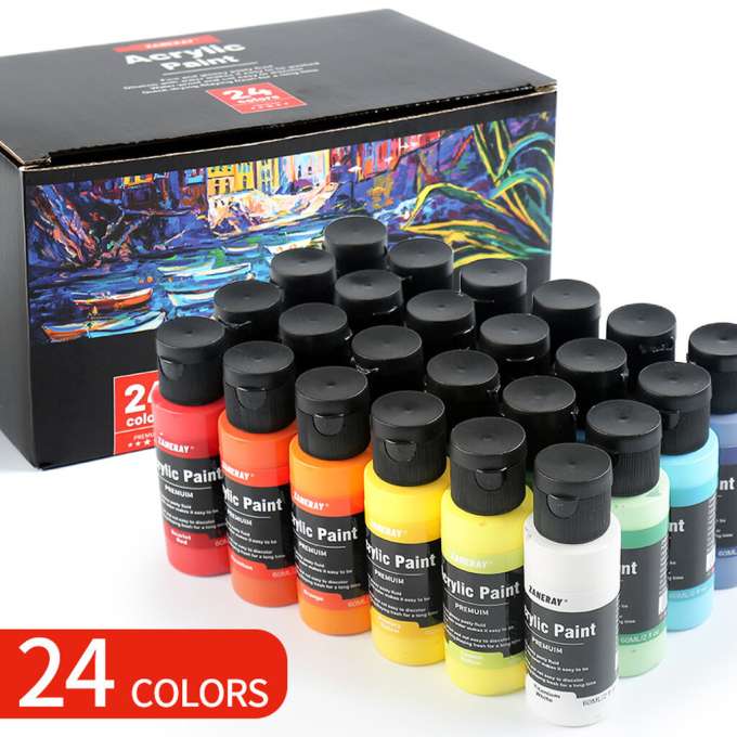 Acrylic paints for painting fabric and clothing 24-color set 60 ml