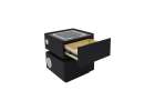 Bedside cabinet hanging with drawers LED lighting a USB charging port and a Bluetooth speaker black 3