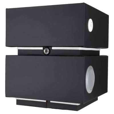 Bedside cabinet hanging with drawers LED lighting a USB charging port and a Bluetooth speaker black