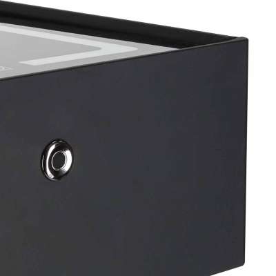 Bedside cabinet hanging with drawers LED lighting a USB charging port and a Bluetooth speaker black