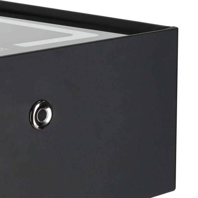 Bedside cabinet hanging with drawers LED lighting a USB charging port and a Bluetooth speaker black