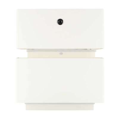 Bedside cabinet hanging with drawers LED lighting a USB charging port and a Bluetooth speaker ecru