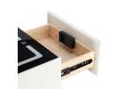 Bedside cabinet hanging with drawers LED lighting a USB charging port and a Bluetooth speaker ecru 13